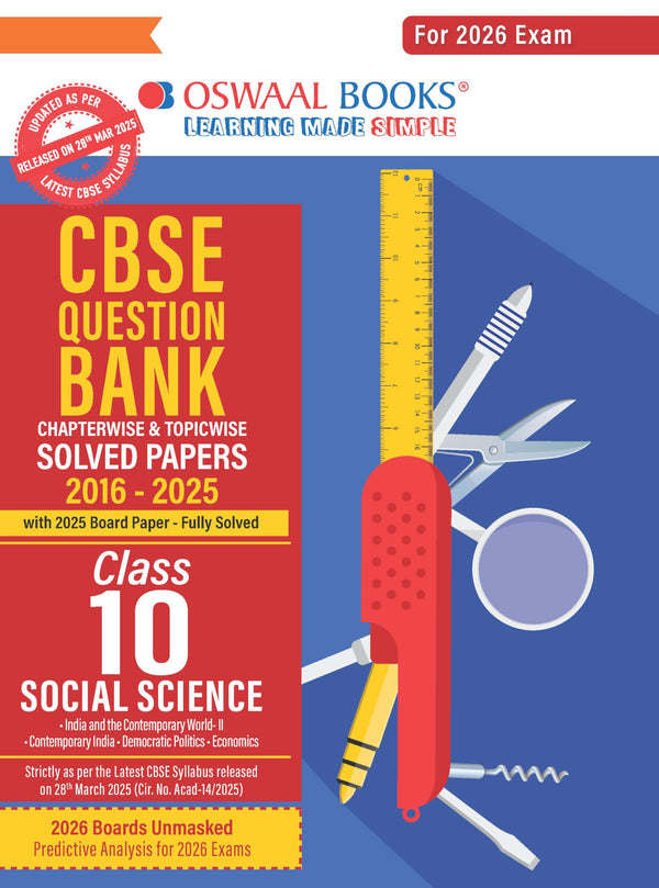Oswaal CBSE Question Bank Social Science For Class 10 | Based On Lates