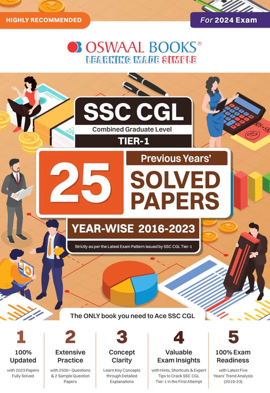 Oba Ssc Combined Graduate Level Tier-1 25 Previous Years Solved Papers Year-Wise 2016-2023