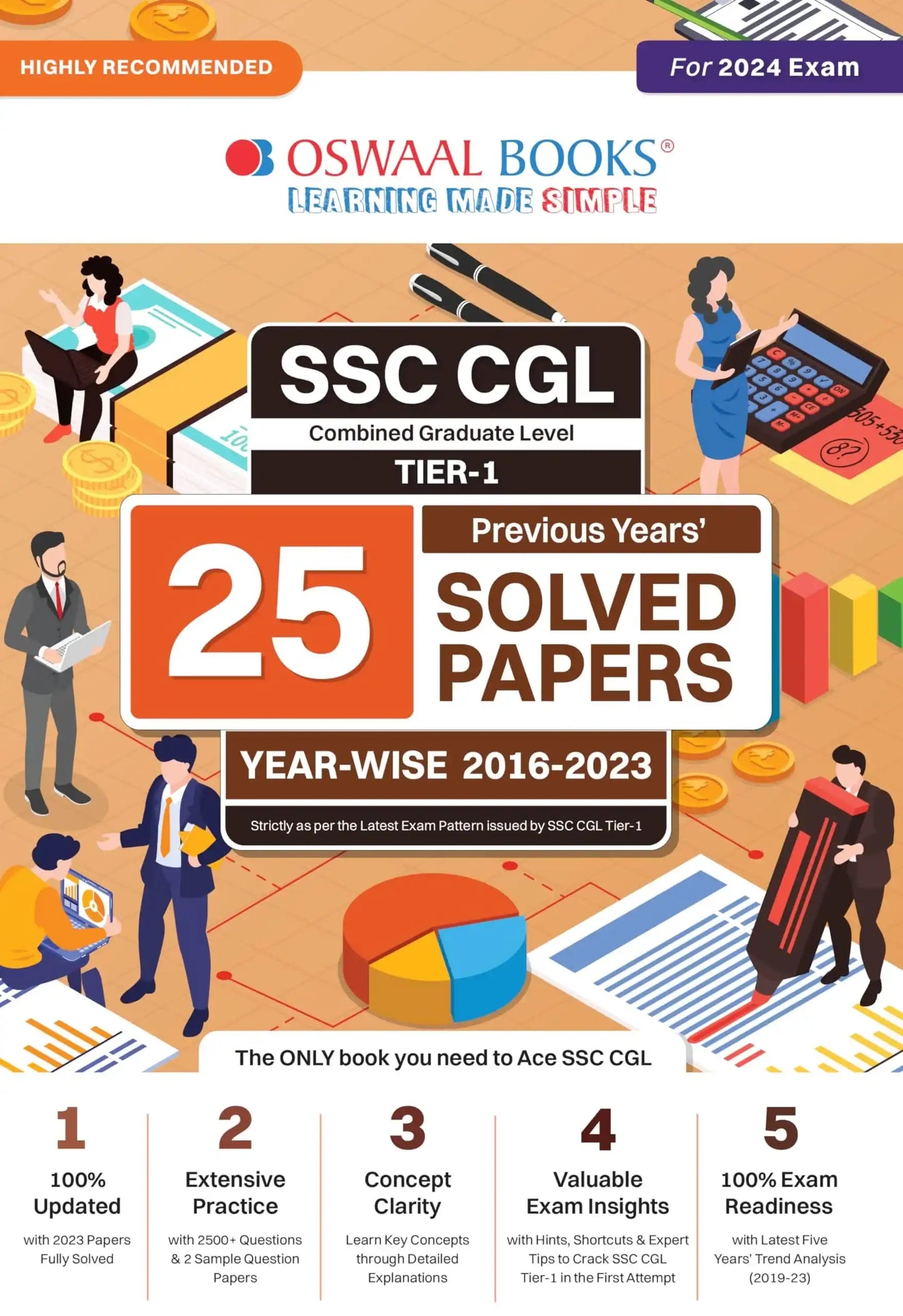 Oba Ssc Combined Graduate Level Tier-1 25 Previous Years Solved Papers Year-Wise 2016-2023