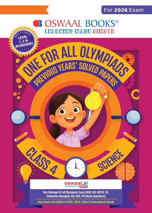 Oswaal One For All Olympiads Class 4 Science Prep-Guide Book | Chapter-wise Previous Years' Solved Papers | Questions for SOF NSO & Other Olympiad Exams 2026 | With Sample Practice Papers & Oswaal.AI