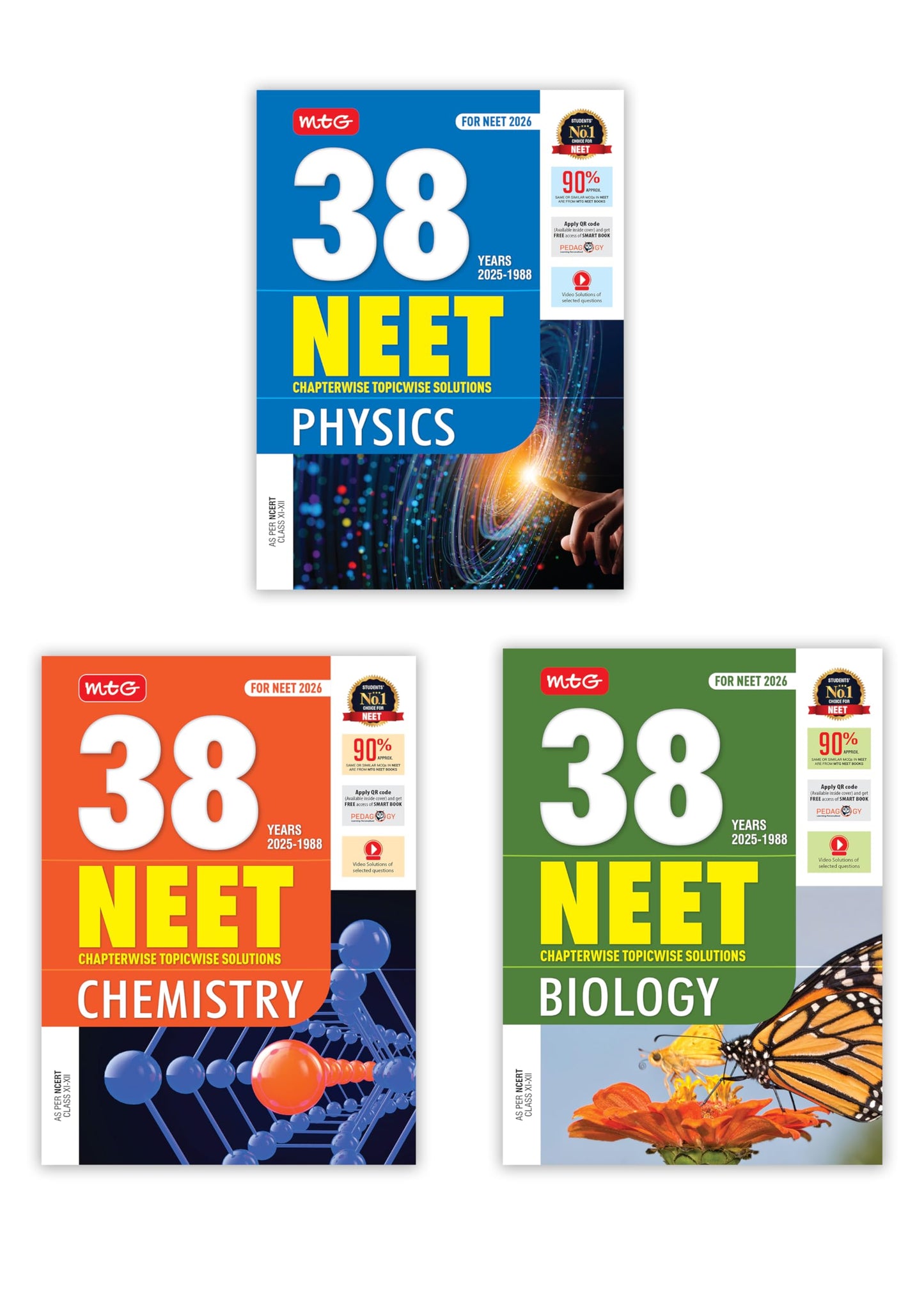 Mtg 38 Years Neet Previous Year Solved Question Papers Physics, Chemis