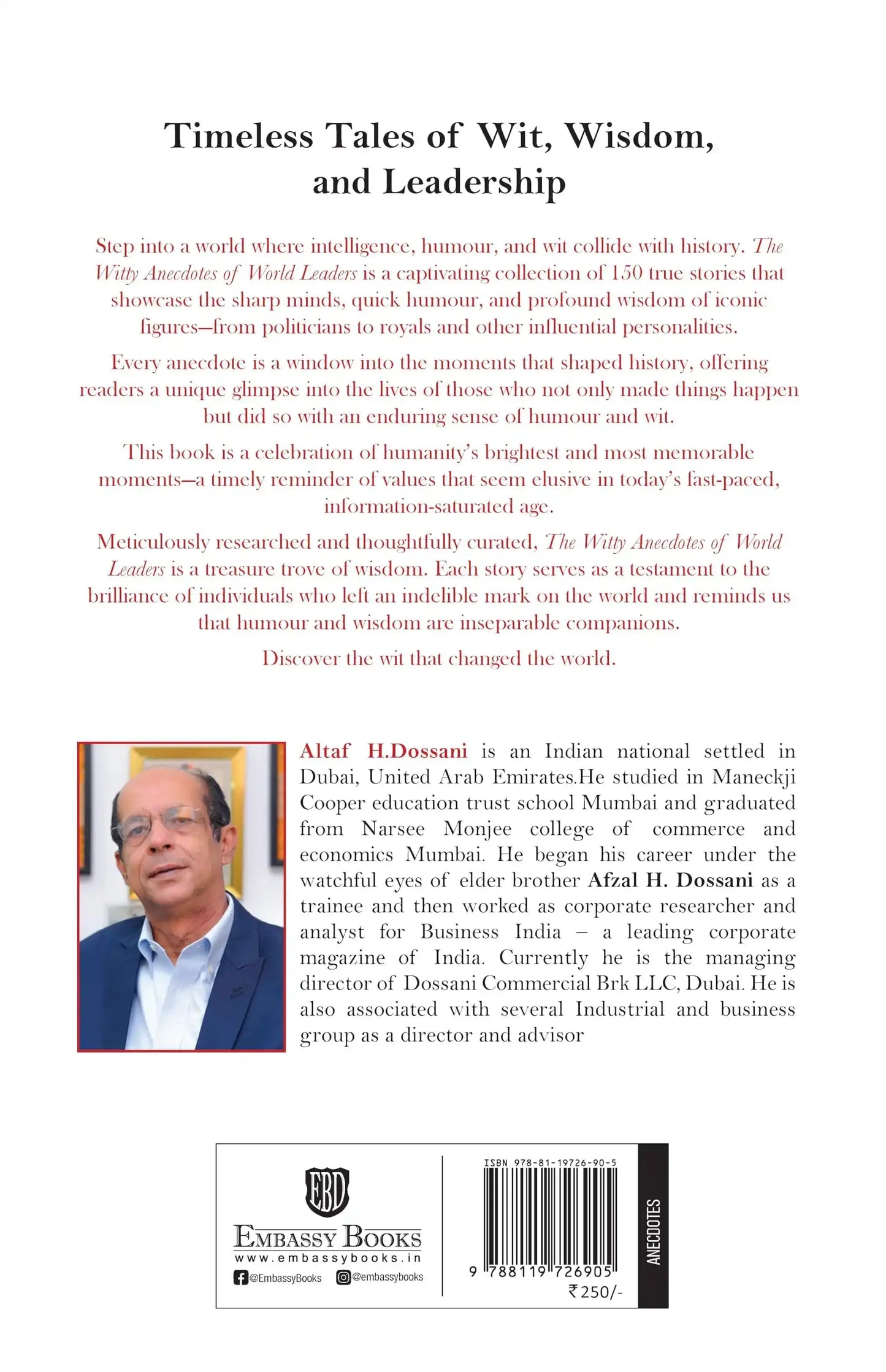 The Witty Anecdotes Of World Leaders: Inspiring Short Stories Capturing The Wisdom And Humour Of Fam
