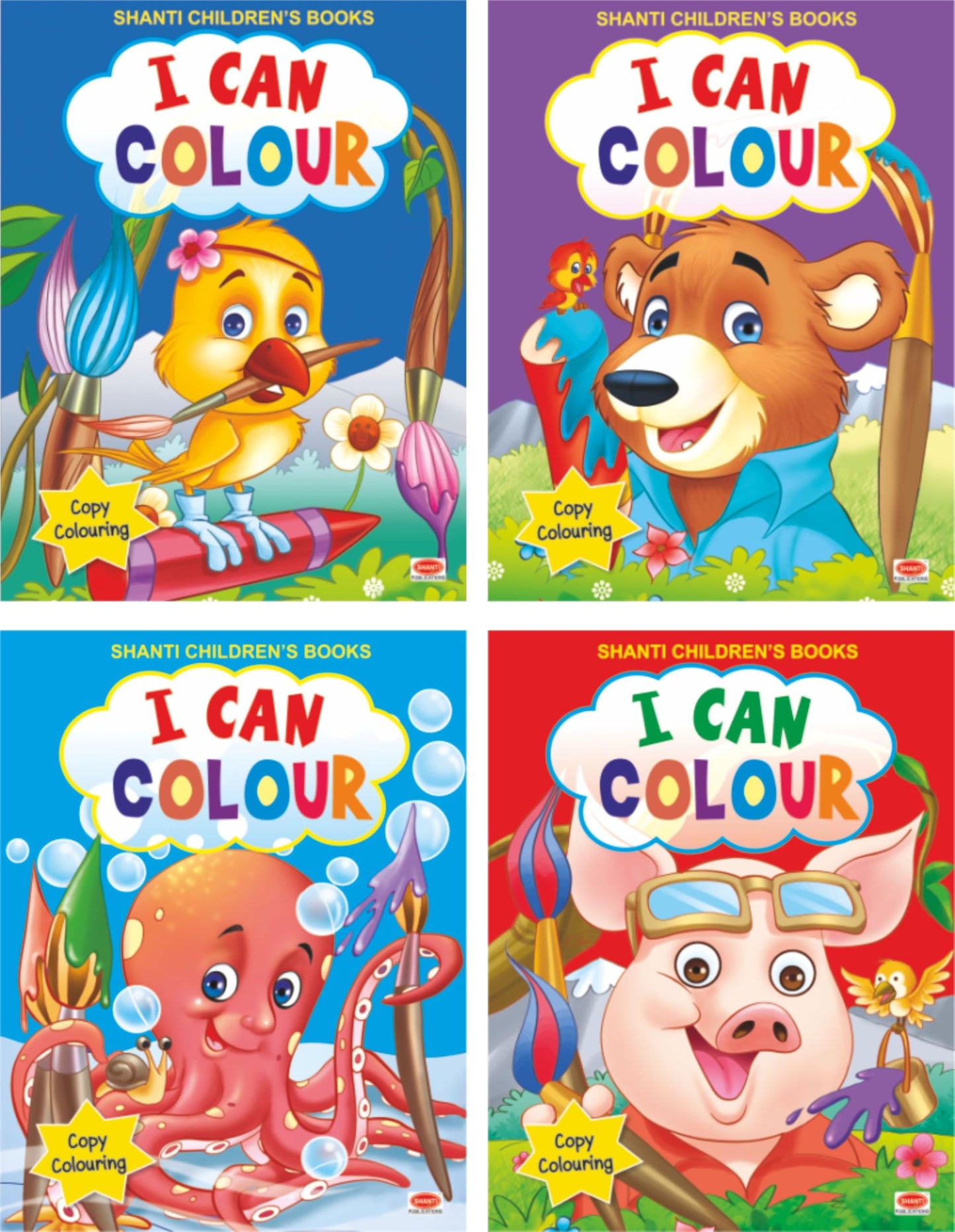 I Can Color Pack (Pack of 4 Books) : A set of 4 Fun Coloring Activity Books | Ideal Gift for PreSchool Kids