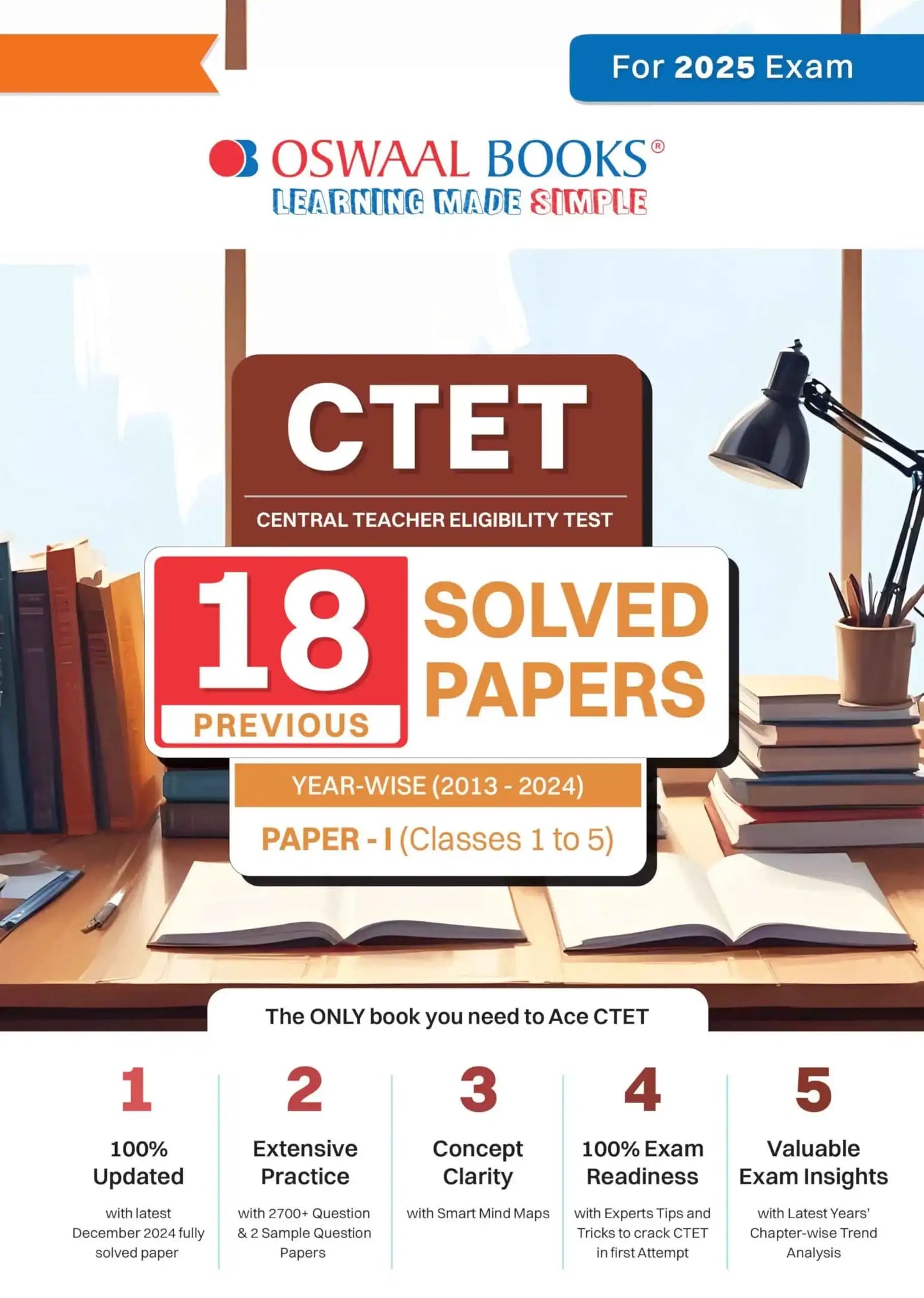 Oba Ctet Previous Years 18 Yrs Solved Papers-1 (Class 1-5) (2025)