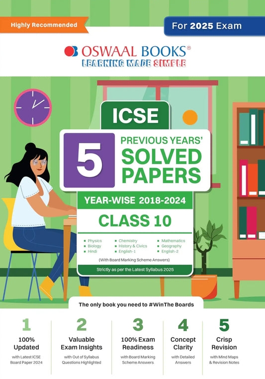 Oba Icse 5 Yrs Solved Papers Bk 10 (2025)