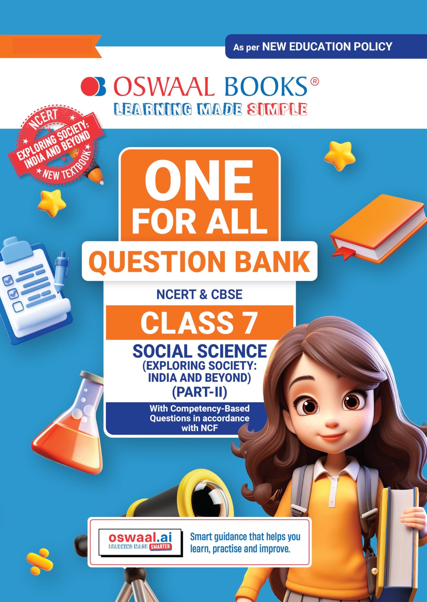 Oswaal CBSE Class-7 One for All Social Science (Exploring Society: India and Beyond) Part-2 For 2026-27 Exam | As Per Latest NCERT & CBSE Syllabus | Chapter-Wise Question Bank & Revision Notes