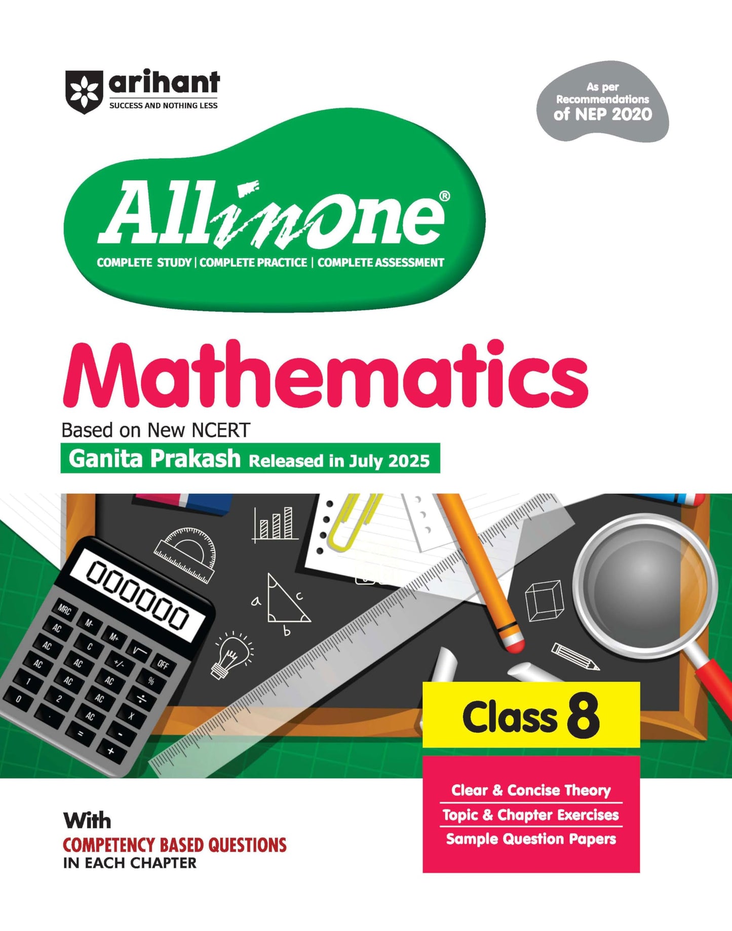 (Old Edition) Arihant All in One Mathematics Class 8 Book 2025 | NCERT Textbook Based | Exploring Society: India and Beyond | Complete Study, Practice ... & Sample Question Papers | English Medium
