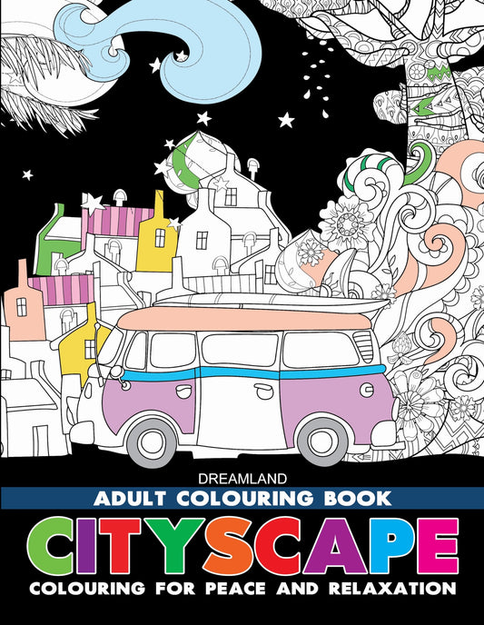 Cityscape – Colouring Book for Adults | Adult Coloring Activity Book with 32 Detailed City Designs | High-Quality Paper Suitable for Colouring Pencils, Gel Pens & Sketches