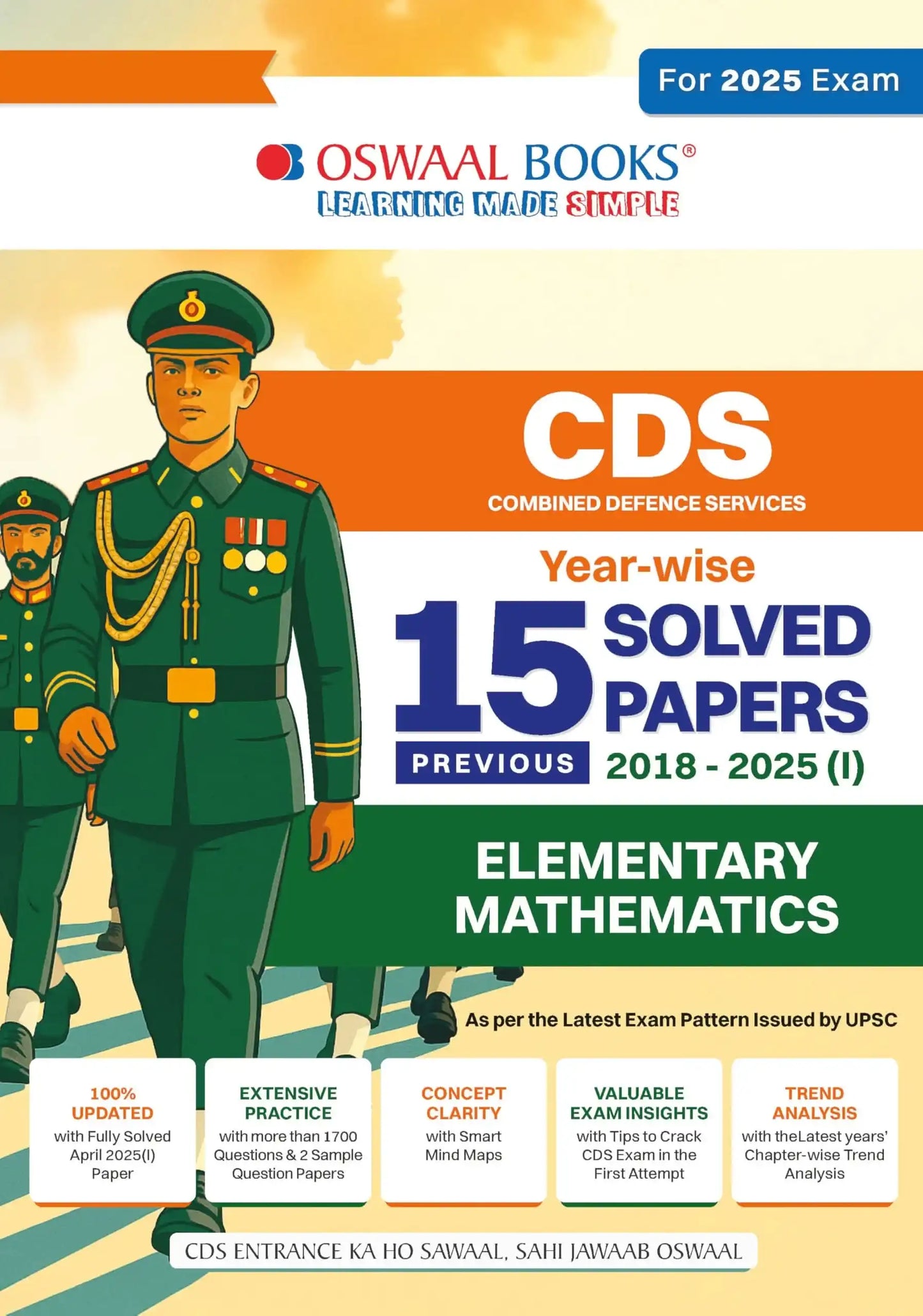 Oba Cds 15 Yrs Solved Papers Elementary Maths Bk