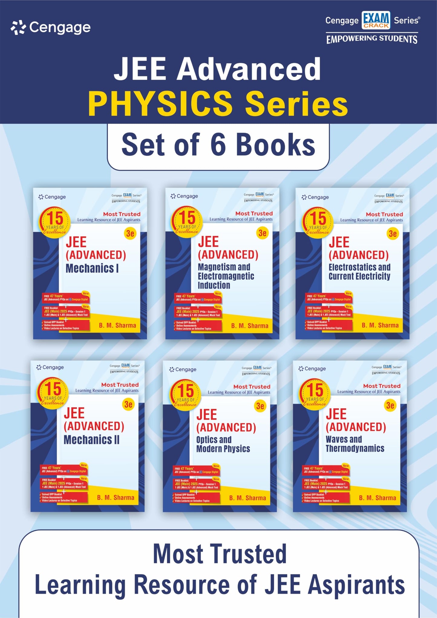 Cengage Physics Combo for JEE Advanced: Mechanics I + Mechanics II + Magnetism & Electromagnetic Induction + Electrostatics & Current Electricity + ... Free Online Assessments & Digital Content
