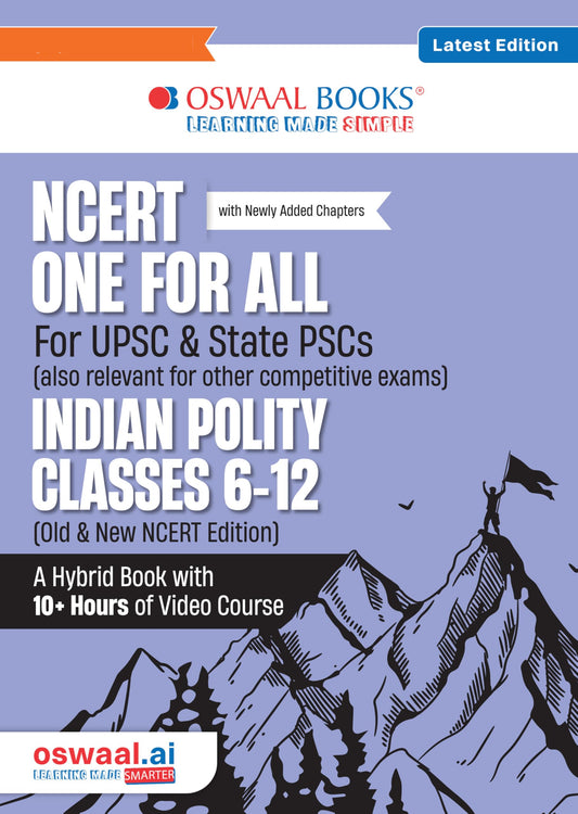 Oswaal NCERT One For All Book for UPSC & State PSCs | Indian Polity Classes 6-12 (Old & New NCERT Edition) Latest Edition