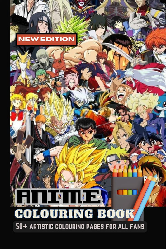 Anime Colouring Book: With 50+ Artistic Designs For All Fans | Perfect Gifts For Boys & Girls, Men & Women (Stress Relief & Enjoy): With 50+ Artistic ... Men & Women (Stress Relief & Enjoy)