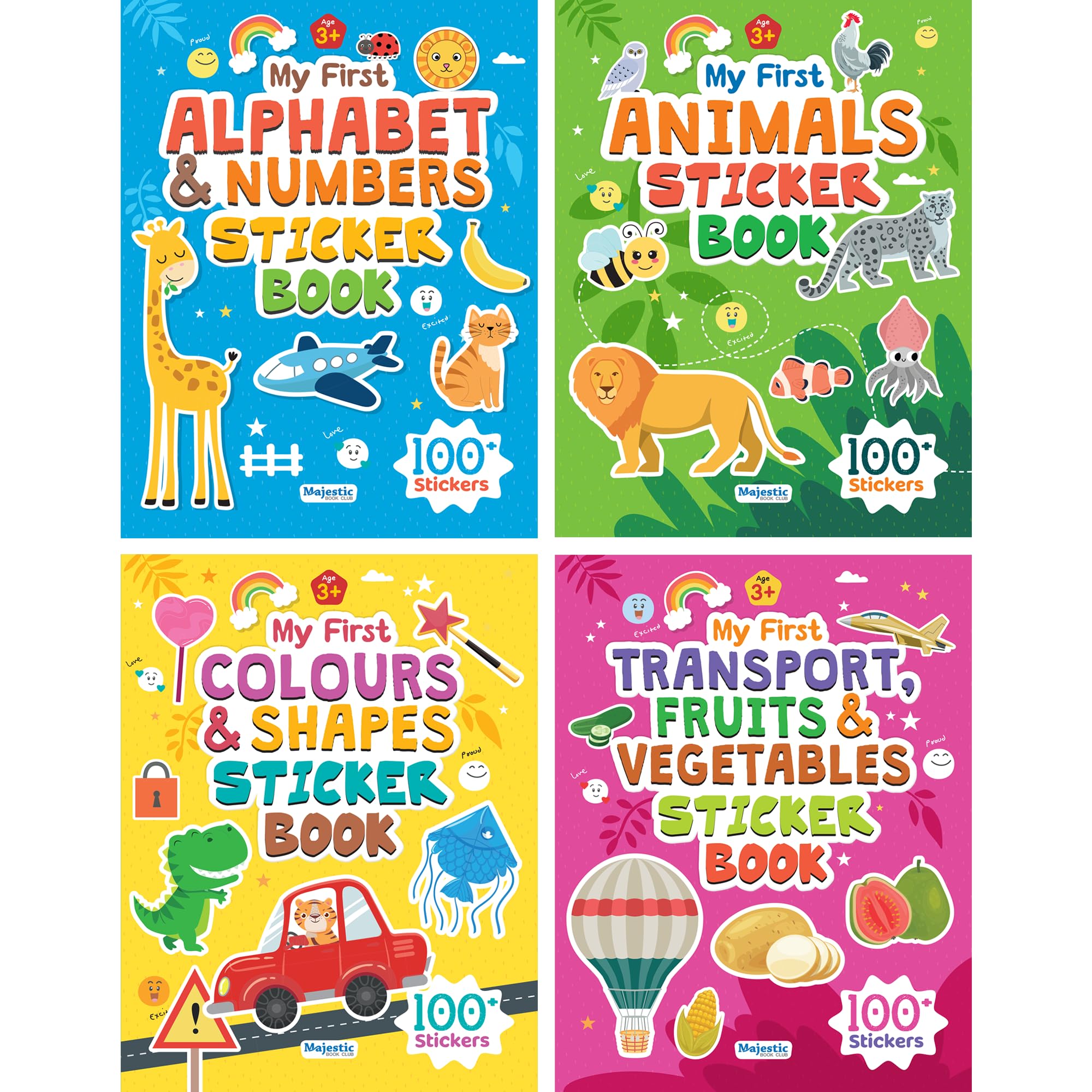 My First Sticker Books Set of 4 | Early Learning Activity Books for Ki