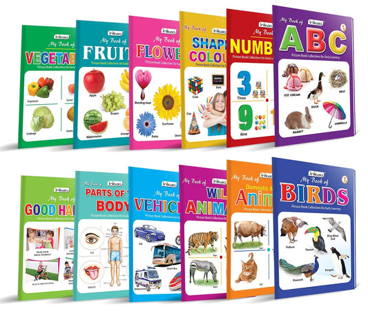 Picture Books Collections Set of 12 for Kids (Age 2–5) | Early Learning Books Combo | Alphabets, Numbers, Animals, Colours, Good Habits & More | ... (Picture Books Collection for Early Learning)