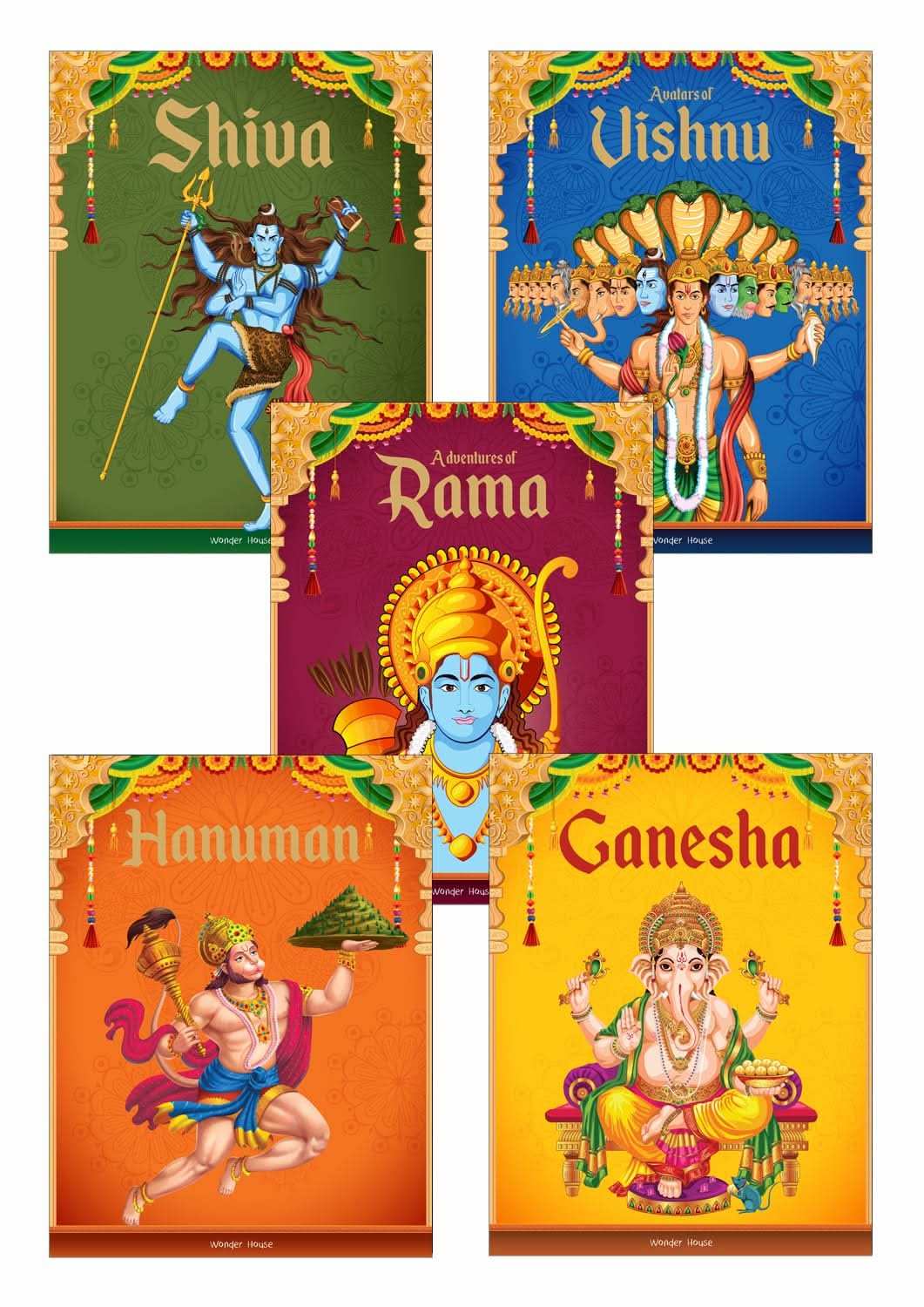 Children'S First Mythology Stories - Pack Of 5 Books (Ram, Shiva, Hanuman, Ganesha, Vishnu)