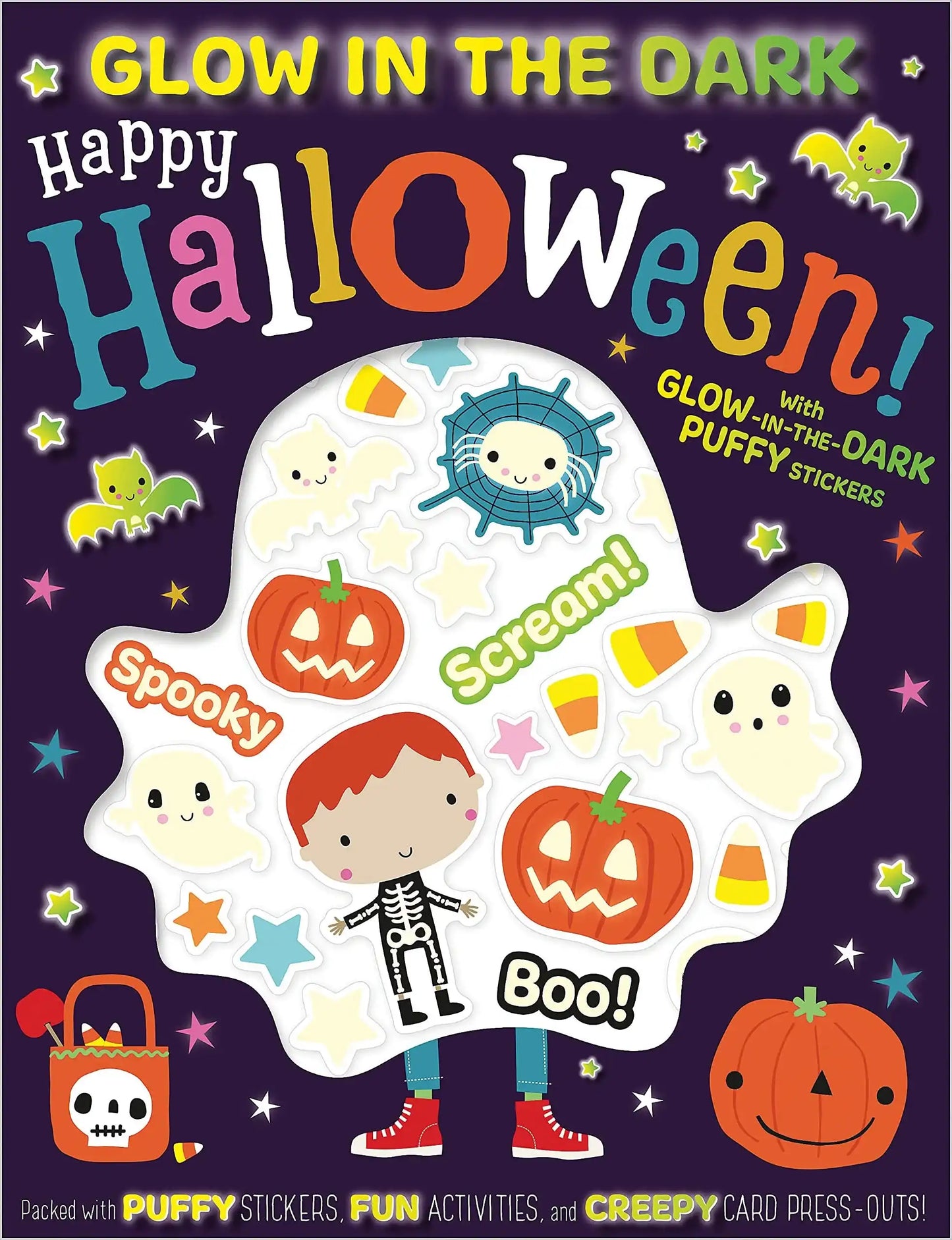 Glow In The Dark Puffy Stickers Happy Halloween!