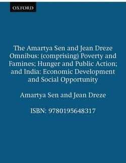 Amartya Sen and Jean Dreze Omnibus-Poverty and Famines  Hunger and Public Action  India- Economic