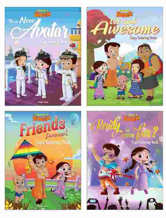 Chhota Bheem - Copy Coloring Box Set Of 4 Books : Activity Books For Kids
