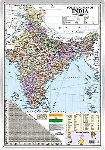 Political Map Of India  - Latest Map Of India With The Two New Union Territories Of Jammu And Kashmir A