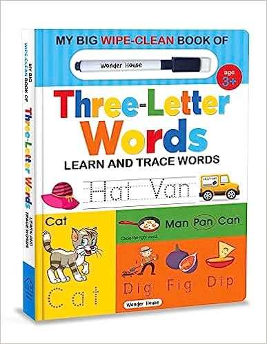 My Big Wipe And Clean Book Of Three Letter Words For Kids  - Learn And Trace Words