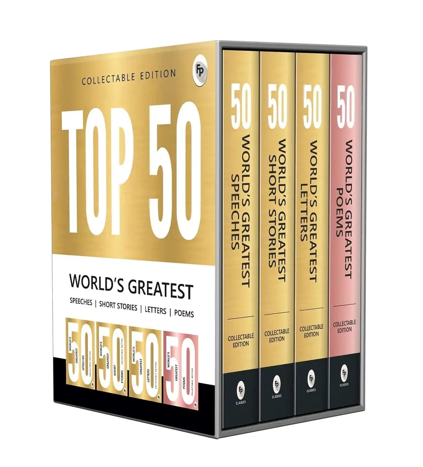 Top 50 World�S Greatest Short Stories, Speeches, Letters And Poems, Collectable Edition (Box Set Of 4 Books)