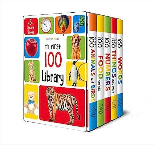 My First 100 Library - Boxset Of 5 Early Learning Board Books For Kids/Children
