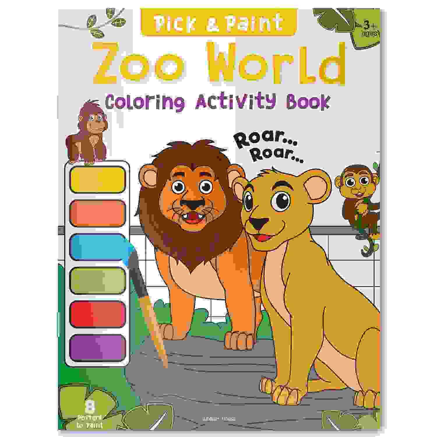 Pick And Paint Coloring Activity Book�For Kids: Zoo World