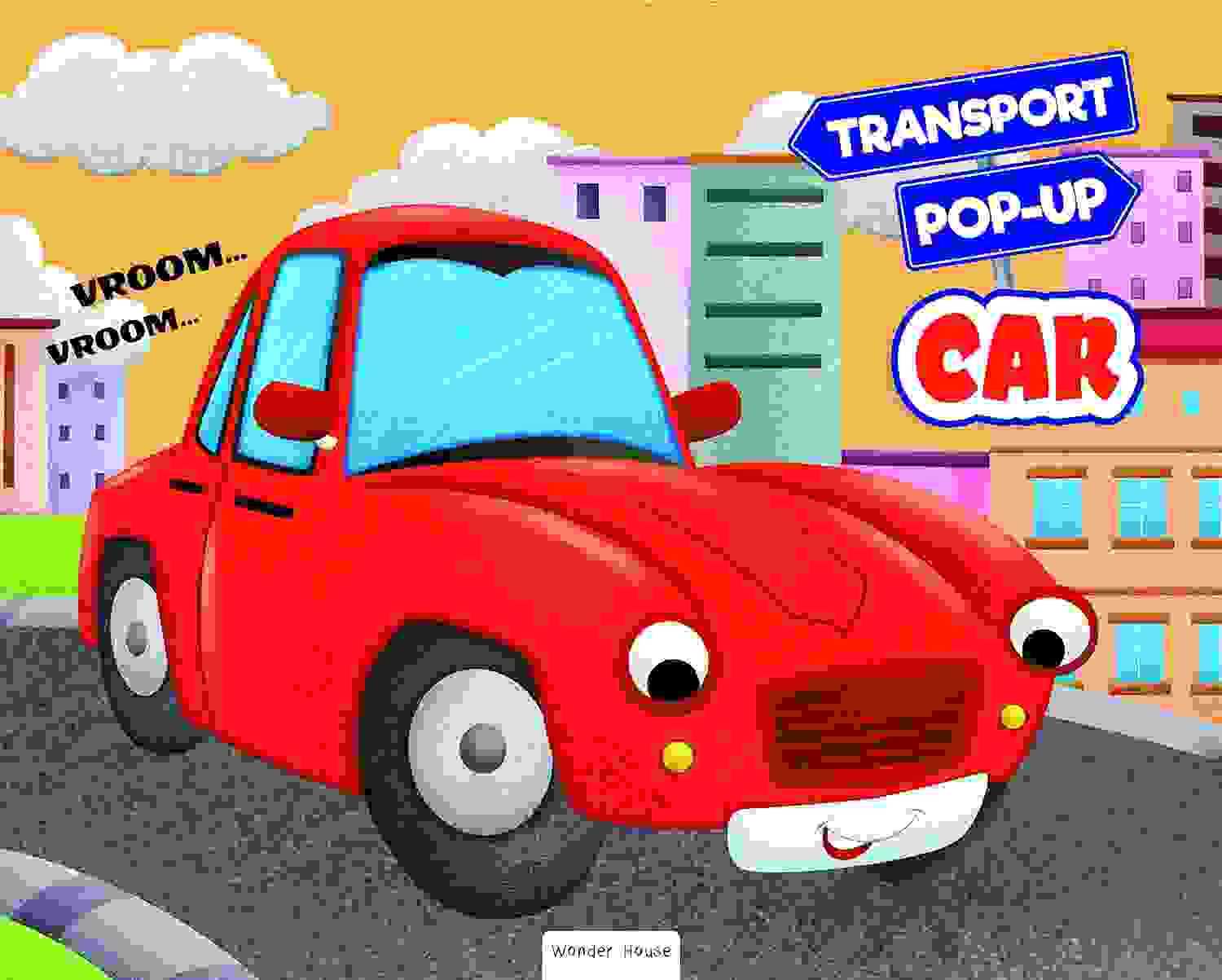 Pop-Up Transport - Car - Gorgeously Illustrated Pop-Up Book For Children - Learn About The World Of