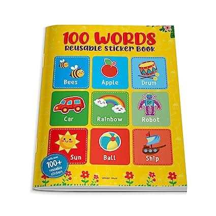 100 Words Reusable Sticker Book For Children