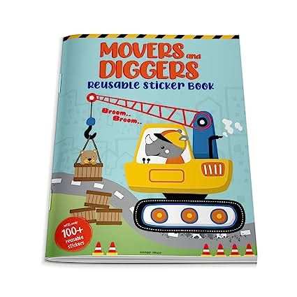 Movers And Diggers Reusable Sticker Book