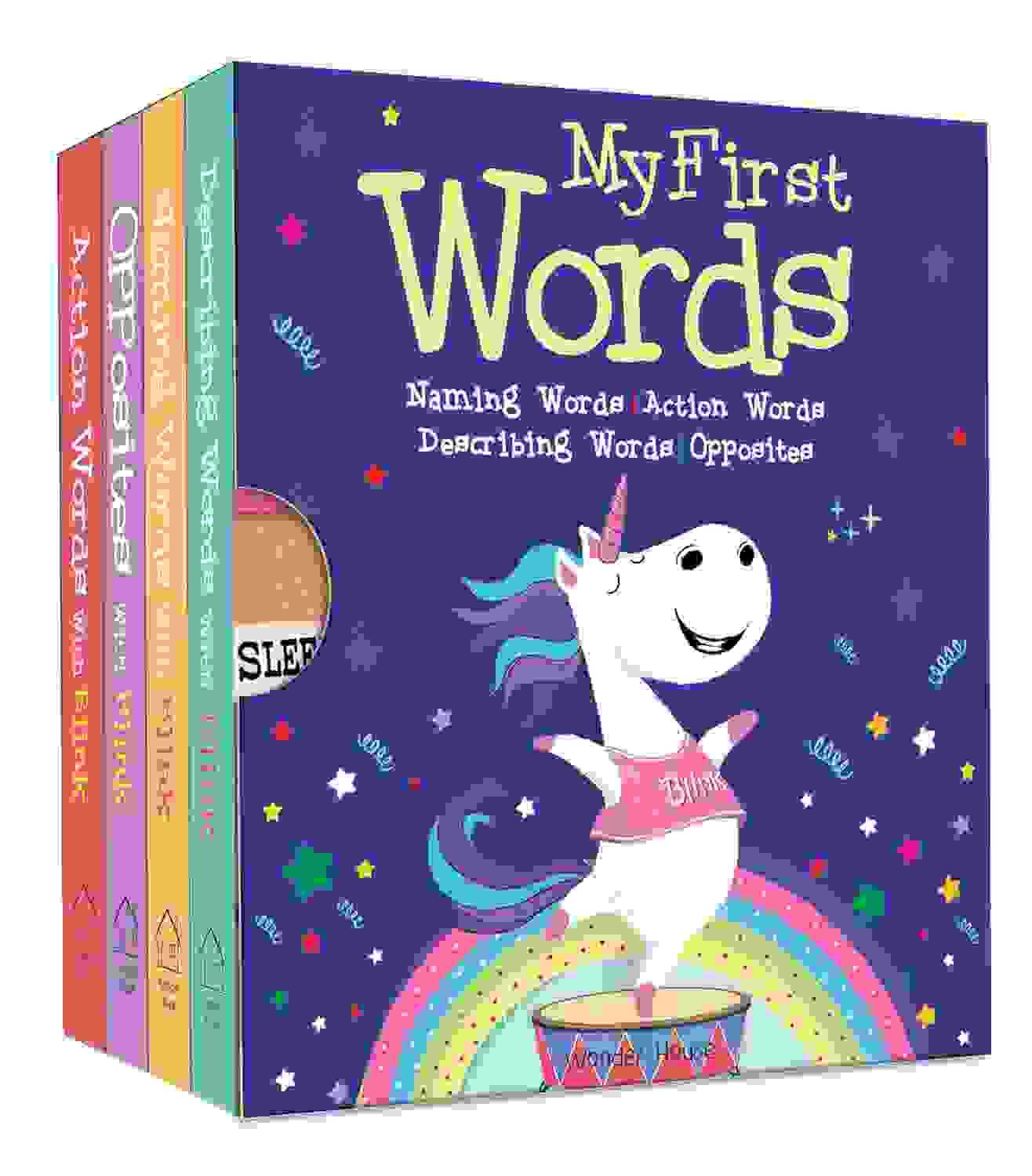 My First Words: Naming Words, Action Words, Describing Words, Opposite Words - Box Set Of 4 Board Bo