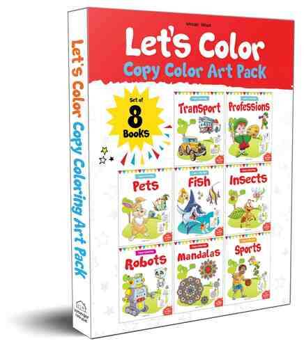 Lets Colour Copy Colouring Boxset : Pack Of 8 Books  - Transport, Professions, Pets, Fish, Insects