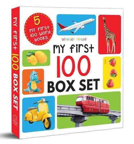My First 100 Series Boxset- Pack Of 5 Picture Books For Children (Animals, Words, Numbers, Food We E