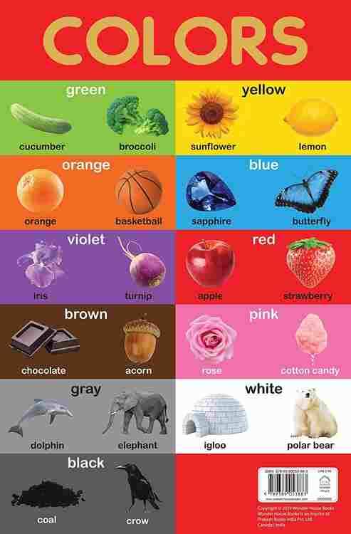 Colors Chart - Early Learning Educational Chart For Kids: Perfect For Homeschooling, Kindergarten An