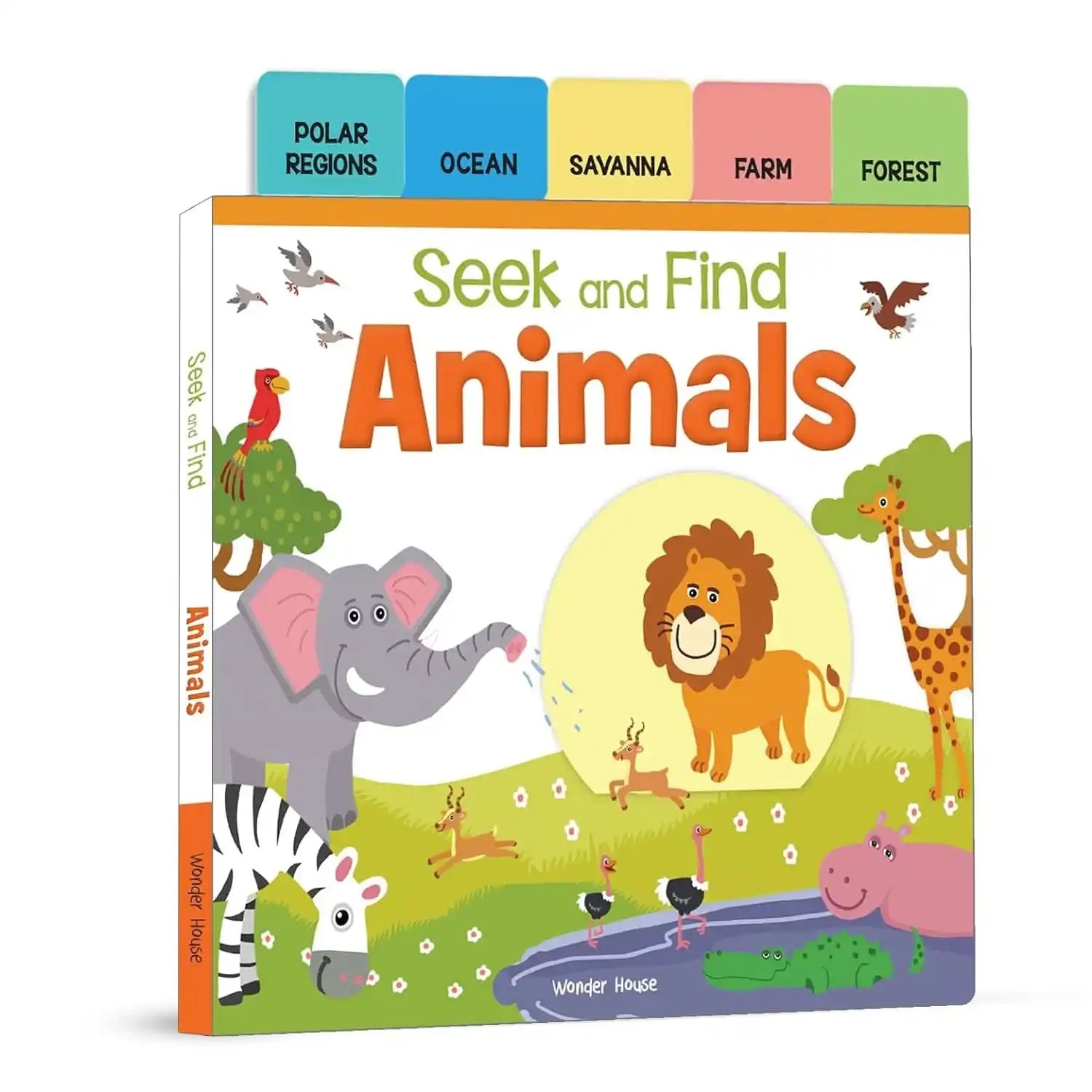 Seek And Find - Animals  - Early Learning Board Books With Tabs