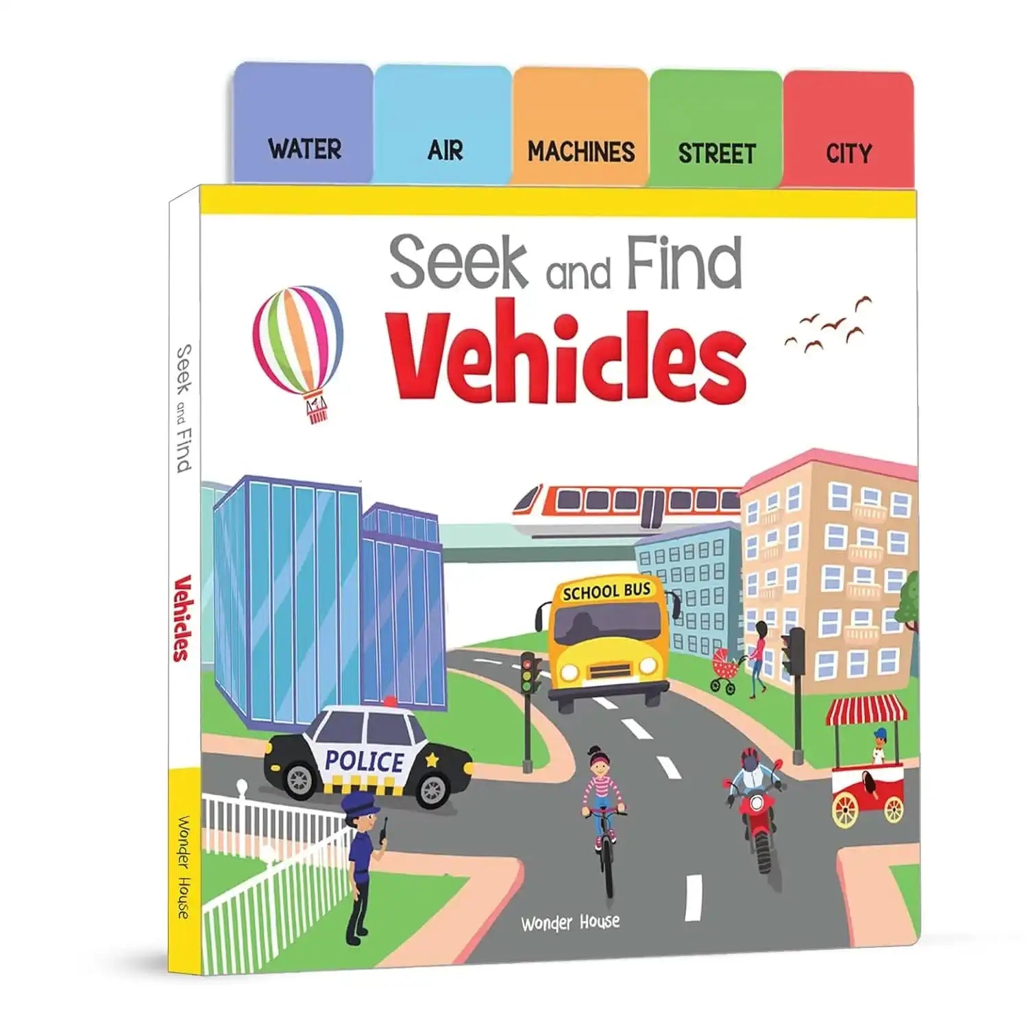 Seek And Find - Vehicles  - Early Learning Board Books With Tabs