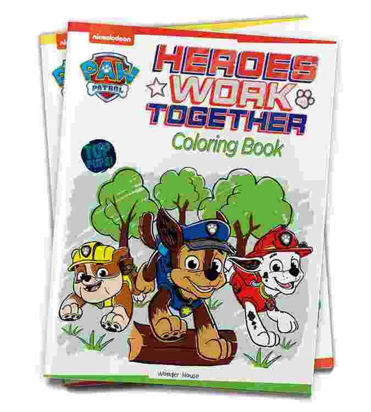 Heroes Work Together: Paw Patrol Coloring Book For Kids