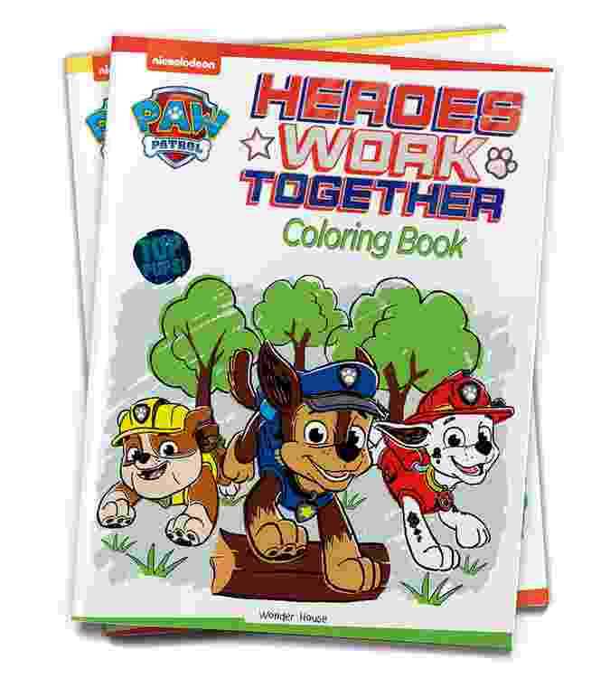 Heroes Work Together: Paw Patrol Coloring Book For Kids
