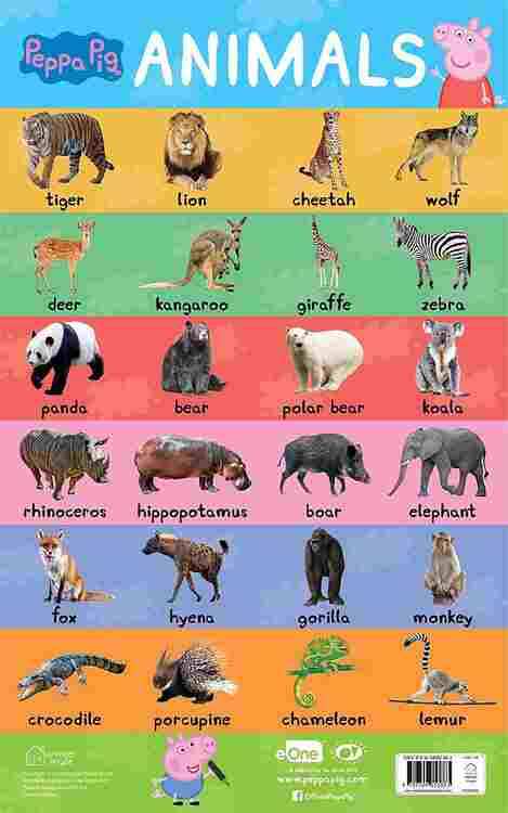 Learn With Peppa : Early Learning Animals Chart For Children
