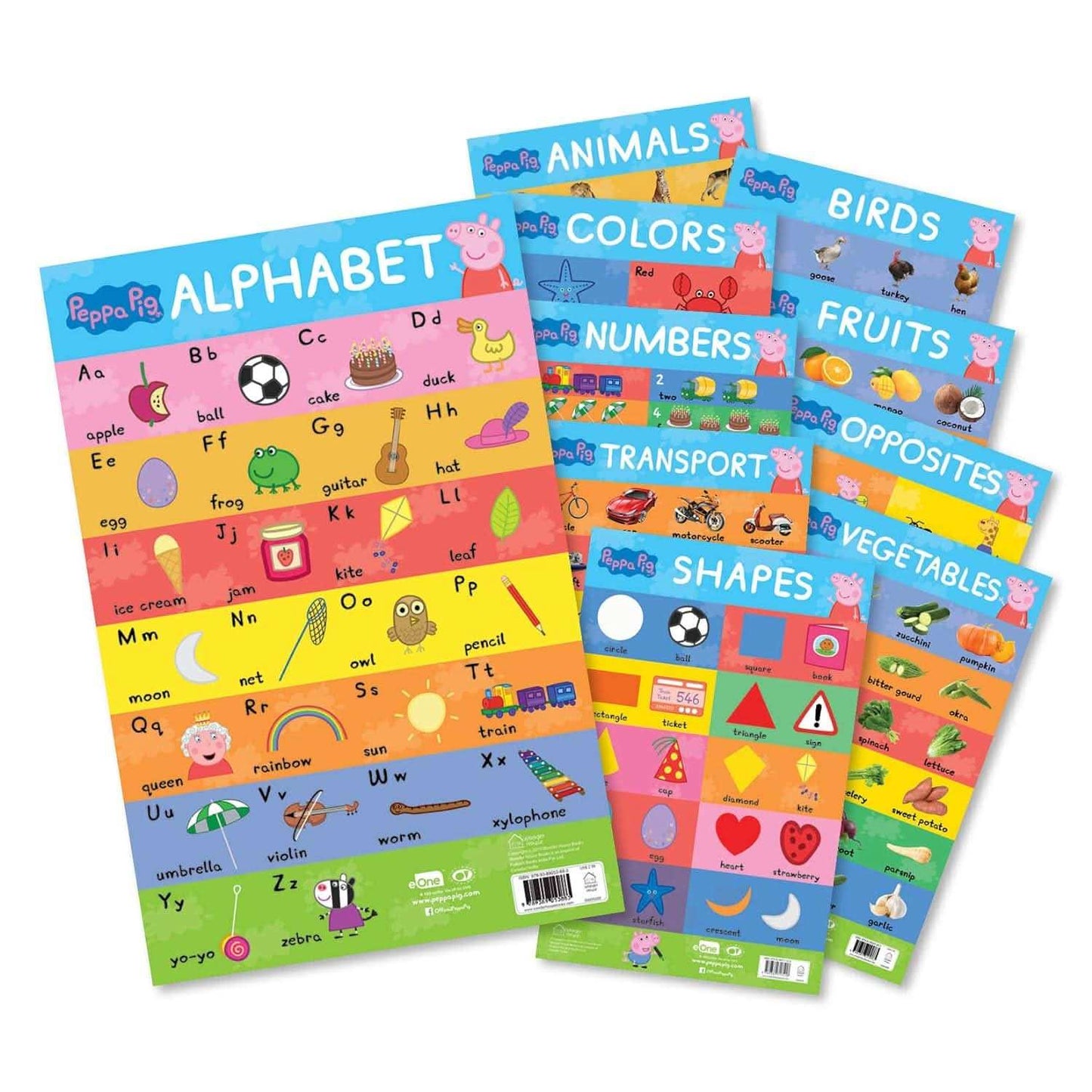 Peppa Pig - My First Early Learning Charts  - Learning With Peppa (10 Charts - Alphabet, Animals, Bir