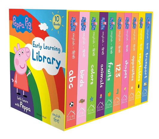 Peppa Pig Early Learning Library (English-Hindi) - Boxset Of 10 Board Books For Children