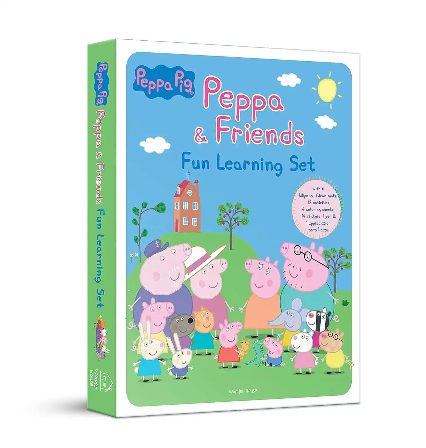 Peppa Pig - Peppa And Friends  - Fun Learning Set (With Wipe And Clean Mats, Coloring Sheets, Sticker