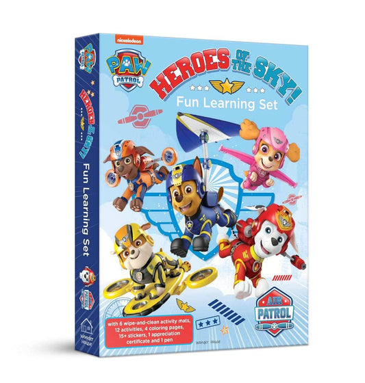 Nickelodeon Paw Patrol - Air Patrol Heroes Of The Sky!  - Fun Learning Set (With Wipe And Clean Mats,
