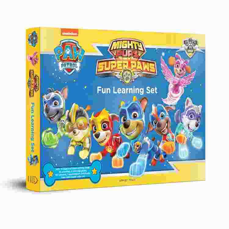 Nickelodeon Paw Patrol - Mighty Pups Super Paws : Fun Learning Set (With Wipe And Clean Mats, Colori
