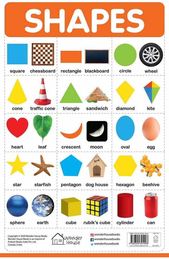 Shapes - My First Early Learning Wall Chart - For Preschool, Kindergarten, Nursery And Homeschooling