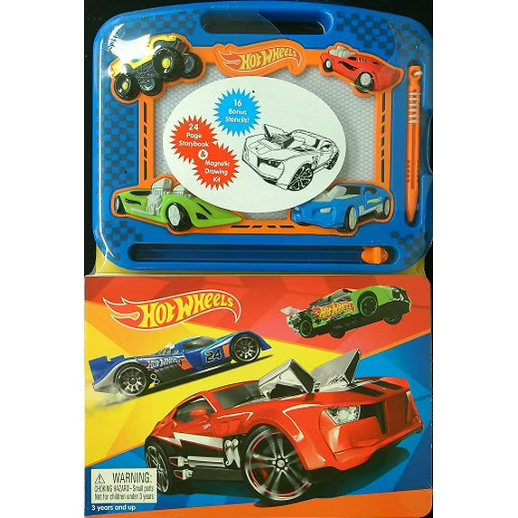 Hot Wheels Storybook & Magnetic Drawing Kit