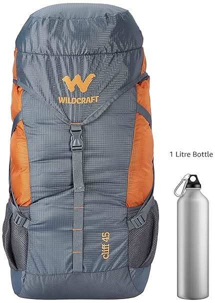Wildcraft 45 Ltrs Grey and Orange Rucksack