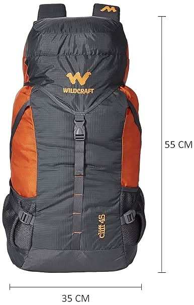 Wildcraft 45 Ltrs Grey and Orange Rucksack